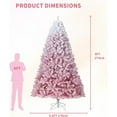 thumbnail image 3 of JoanKaren 9ft Pre-Lit Pink Christmas Tree,800 Full Prelighted Warm White LED Lights,Metal Foldable Base, 3 of 11