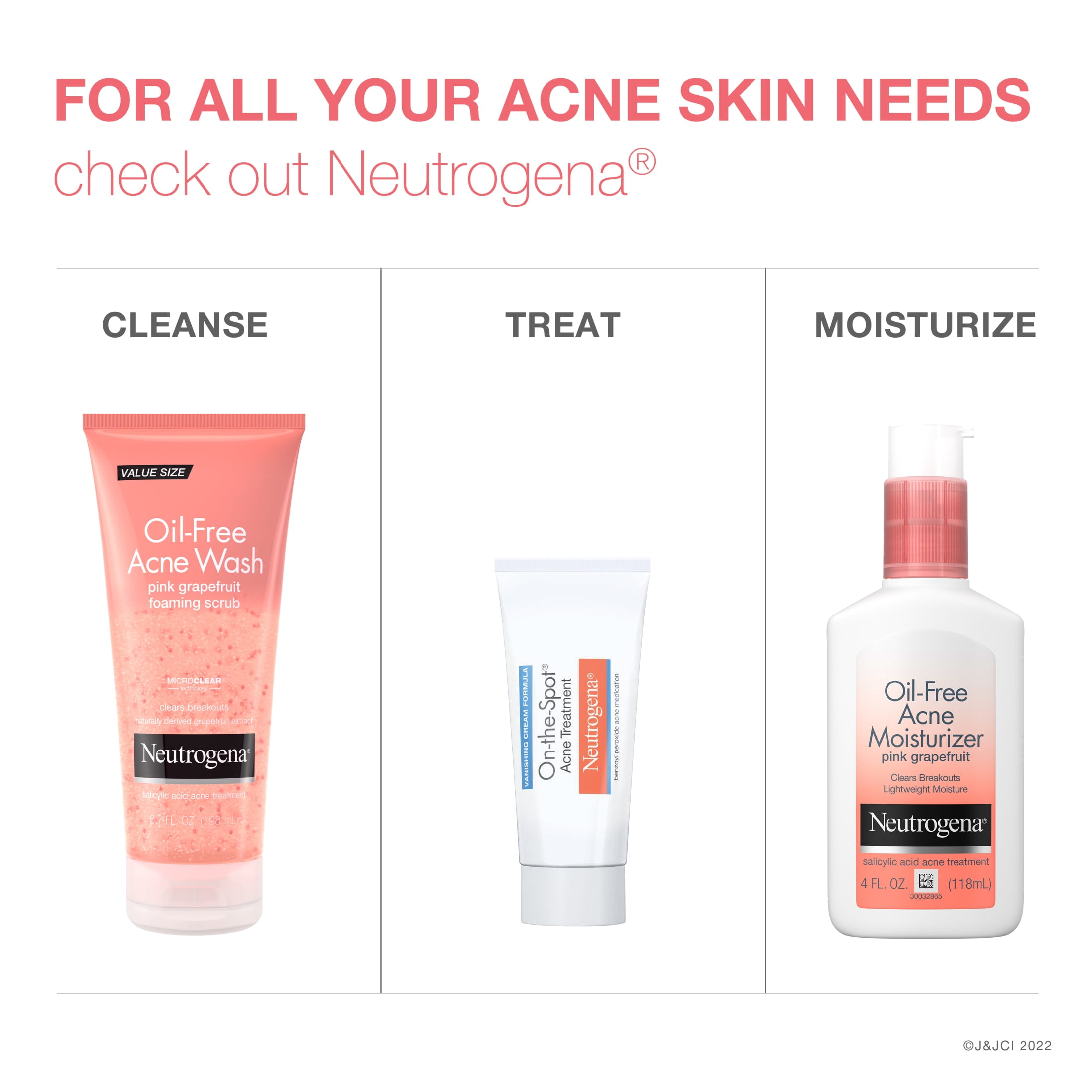 (3 pack) Neutrogena Oil-Free Pink Grapefruit Face Scrub, Salicylic Acid Acne Face Wash, 4.2 fl oz