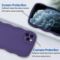 thumbnail image 2 of Case for iPhone 11 Pro Max Case Wave, Curly Frame Design for Women Girls, Cute Wavy Solid Color Aesthetic Phone Case Soft Flexible TPU Shockproof Full-Body Protective Case Cover - Drak Purple, 2 of 12