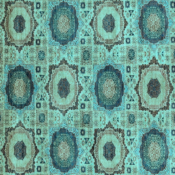 Ahgly Company Indoor Square Abstract Light Blue Modern Area Rugs, 3' Square