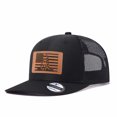 thumbnail image 2 of Vergiac American Flag Snake Graphic Leather Patch Trucker Hat, Men Adjustable Breathable Mesh Baseball Cap for Outdoor Travel Daily Casual Outfits, 2 of 6