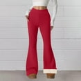 thumbnail image 2 of Outfmvch Lined Leggings for Women Thermal Flare Leggings Bellbottom Leggings for Women Fall Pants Fall Leggings with Pockets Seamless Leggings Cargo Pants Baggy Red Xl, 2 of 9