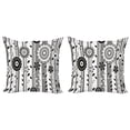 thumbnail image 1 of Ambesonne Black and White Throw Pillow Cover 2 Pack, Funky Blossoms, 18", Black and White, 1 of 2