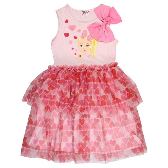 JoJo Siwa Hearts Tank Dress 4-16 (XL 14-16) Pink