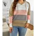 thumbnail image 4 of Chandails à Capuche en Tricot de Couleur pour Femmes à Manches Longues et Col Rond (Gris-2XL), 4 of 6