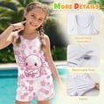 thumbnail image 4 of Psesaysky Axolotl Cherry Blossom Girls Tankini Two Piece Swimsuits Bathing Suits for Girls Round Neck Swim Tank Top and Drawstring Bottoms for 6-15Y, 4 of 7