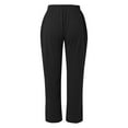 thumbnail image 4 of Women's Plus Black Dress Pants Women Petite Pull on High Waisted Pants for Women 2025 Linen Drawstring Pants Summer Lightweight Straight Leg Baggy Pants Pants, 4 of 4