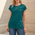 thumbnail image 5 of Short Sleeve Tops for Women Crewneck Pleated Front Casual Basic Tees Tops 2026 Summer Lightweight Solid Tees Dark Green M, 5 of 5