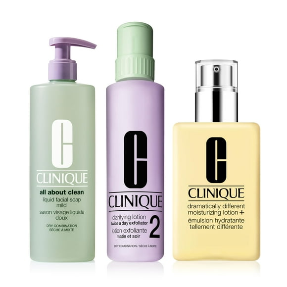 Set limpiador de 3 pasos de Clinique para pieles secas a mixtas