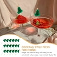 thumbnail image 3 of FESTFENDS 50Pcs Christmas Tree Style Olive Green Wooden Picks For Cocktails Accessories, 3 of 8