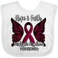 thumbnail image 3 of Inktastic Multiple Myeloma Cancer Awareness Hope & Faith with Butterfly Ribbon Boys or Girls Baby Bib, 3 of 4