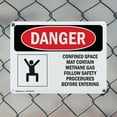 thumbnail image 5 of (2 Pack) Confined Space May Contain Methane Gas OSHA Danger Sign 10 Inch X 7 Inch Indoor / Outdoor Rust-Free Aluminum Metal Signs for Workplace, Workshop, and Construction Site, Made in, 5 of 8