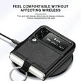 thumbnail image 2 of Dteck Case for Samsung Galaxy Z Flip 3 5G (2021),Shockproof PU Leather Hybrid PC Ring Holder Slim Protective Back Phone Case Cover,Black, 2 of 9