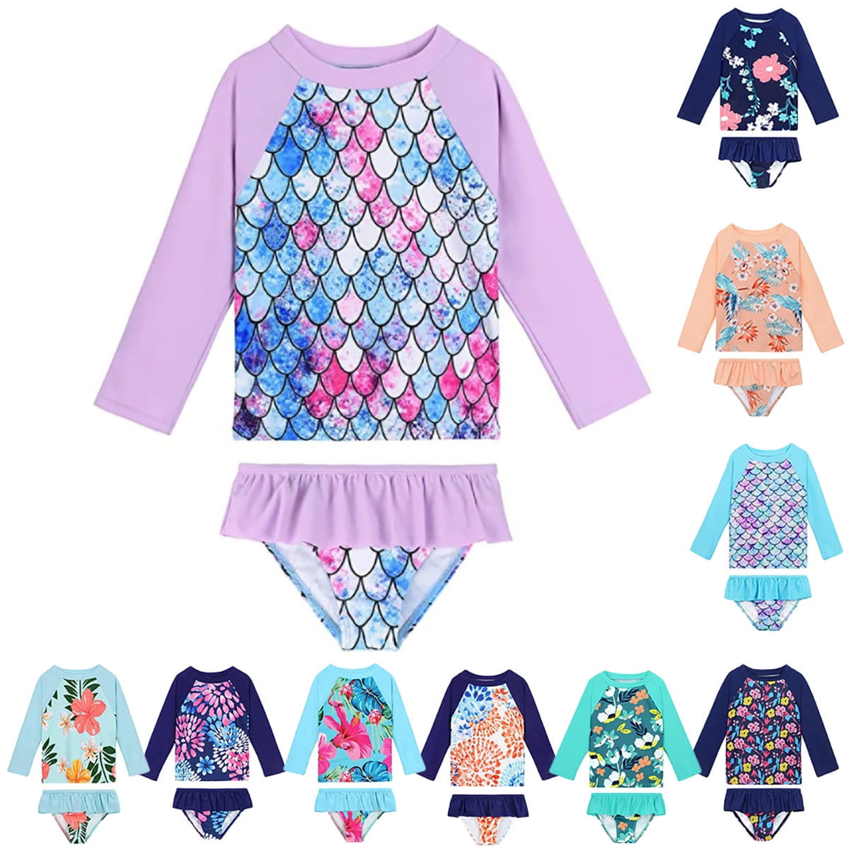 Kanu Surf Set Due Pezzi Da Bimba: Maglietta A Maniche Lunghe E Costume Intero