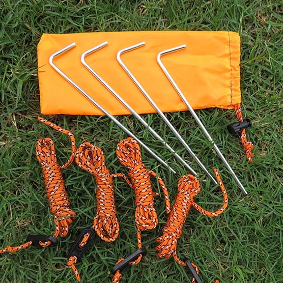 FOMIYES Lightweight Tent Accessories Set with Steel Nails Rope and Storage Pouch for Outdoor Use