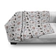 thumbnail image 3 of Cartoon Soft Flannel Fleece Throw Blanket, Hand Drawn Outer Space UFO and Spaceship Exploring Stars and Beyond, Cozy Plush for Indoor and Outdoor Use, 60" x 80", Pale Blue Black, by Ambesonne, 3 of 6