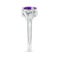 thumbnail image 3 of ANGARA Natural 1.15 Ct. Amethyst with Diamond Side Stones Ring in 14K White Gold for Women (Ring Size: 9.5), 3 of 8