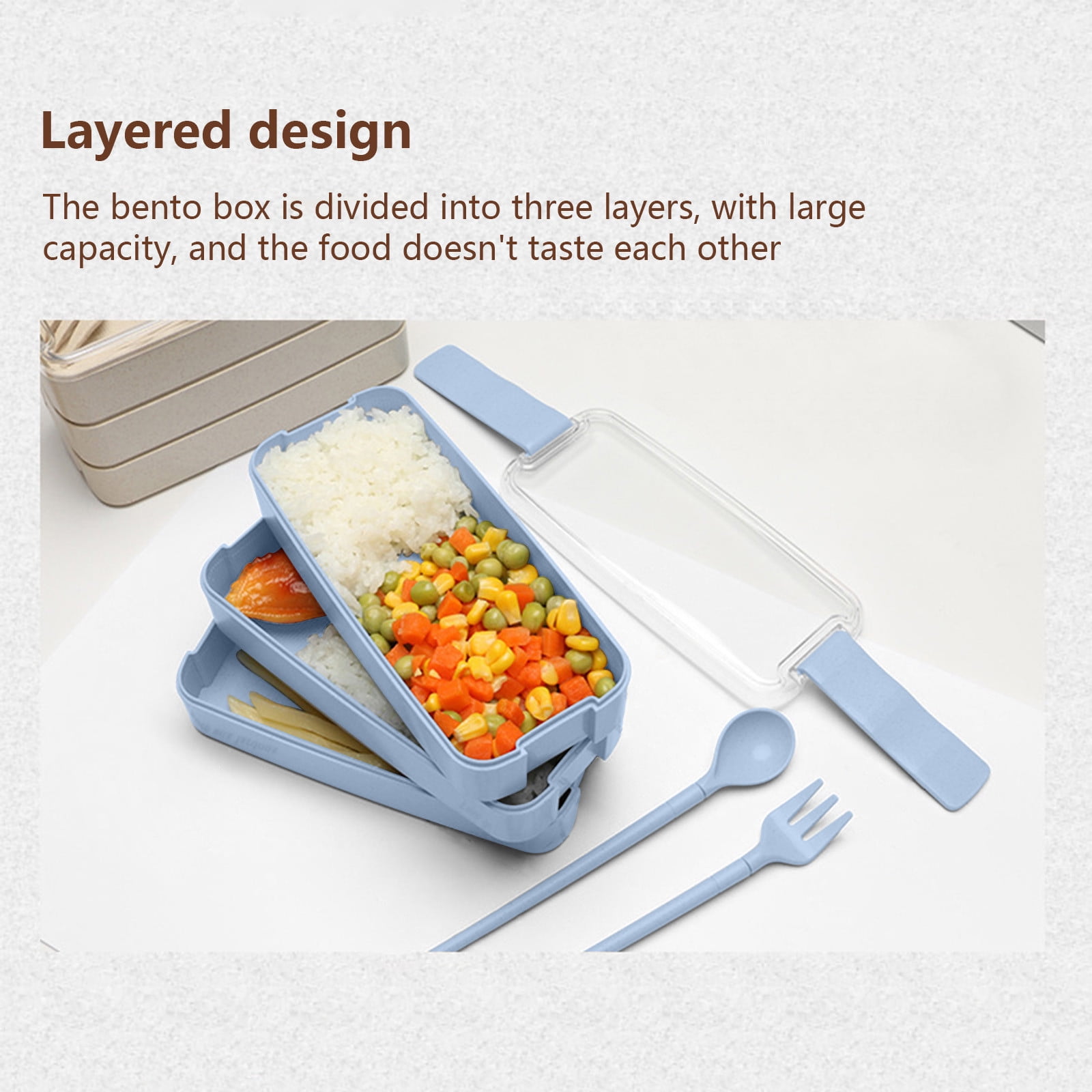 Lot De 3 Boîtes Bento Empilables Pour Adultes - Étanches, Sans BPA, Avec Couverts Intégrés - Passe Au Lave-vaisselle Et Micro-ondes