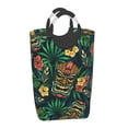 thumbnail image 6 of DouZhe 50L Rectangular Laundry Basket, Hawaiian Tropical Tiki Mask Prints Waterproof Foldable Laundry Hamper with Aluminum Handles, 6 of 6