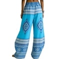 thumbnail image 4 of Mifsaly Ethnic Tribal Print Harem Pants Women High Waist Wide Leg Pant Summer Vacation Casual Trendy Boho Outfits with Pockets XXL, 4 of 7