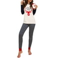 thumbnail image 1 of QELUSQELUS Women Loungewear Top+Pant Cartoon 2 Pieces Christmas Nightwear Pajama Set, 1 of 4