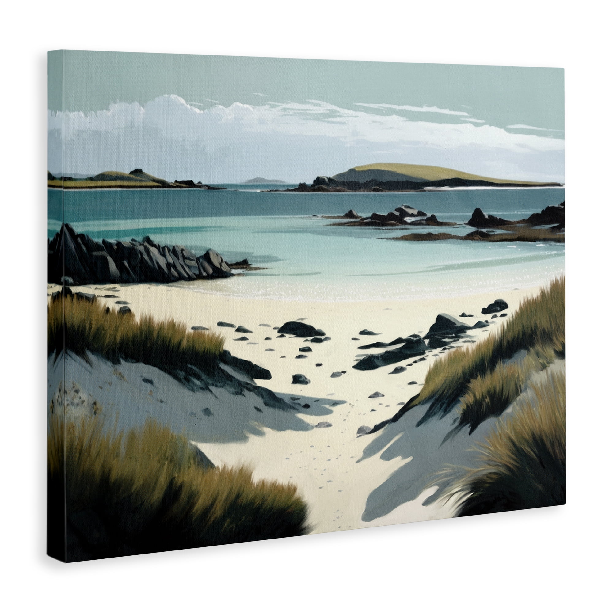 Stupell Industries Wild Island Landscape Nautical & Beach Painting Wrapped Canvas Art Print Wall Art, 20 x 16