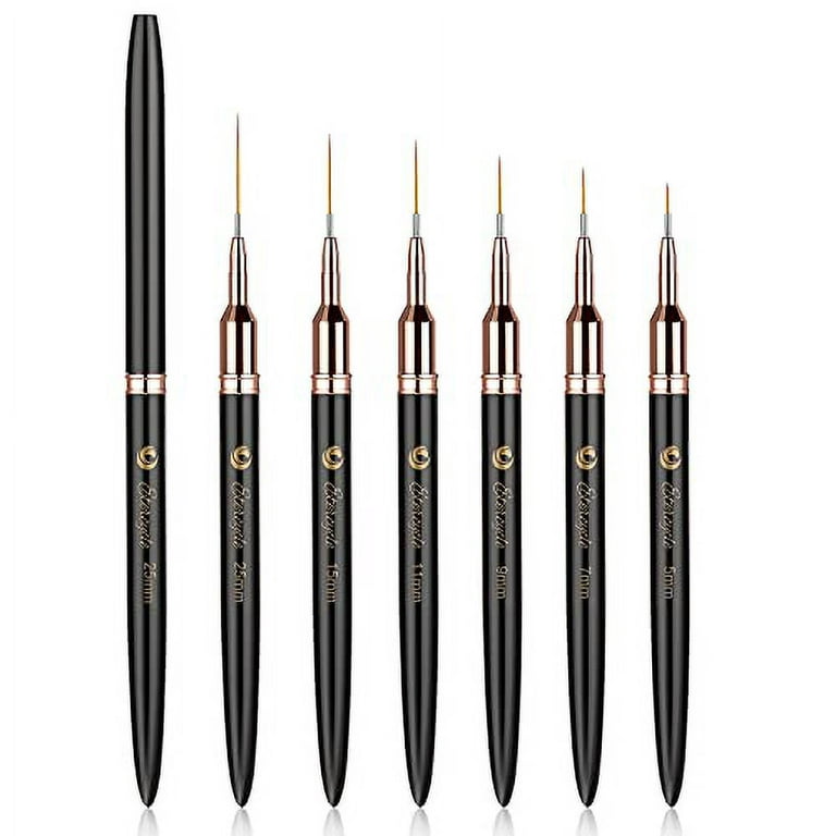  Etercycle 5Pcs Nail Art Liner Brushes, Nail Gel Polish  Painting Brush Set, Thin Nail Art Dotting Drawing Pen (7/9/11/15/20mm) :  Beauty & Personal Care