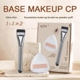 thumbnail image 4 of White Pineapple Powder Puff Set, Dual-Use Wet/Dry Air Cushion Sponge & Foundation Brush for Flawless Makeup Application - Ultra Soft, 4 of 8