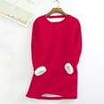 thumbnail image 2 of Chemise Thermique d'Hiver pour Femmes en Velours Manches Longues Décontractée Col Rond pour Temps Froid, 2 of 7