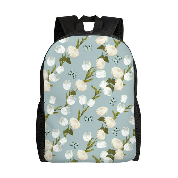 Fotbe Tulips Flowers Travel Laptop Backpack, Business Slim Sturdy Laptops Backpack, Water Resistant College School Computer Bag Gift for Men & Women Fits 15.6 Inch Notebook