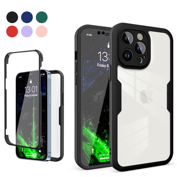iPhone 14 Pro Case with Front Screen Protector, [360 Full Body] [Compatible Magsafe Wireless Charging] Protective Shockproof Bumper Case for iPhone 14 Pro 6.1" 2022, Black
