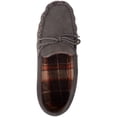 thumbnail image 6 of SNUGRUGS Rupert Mens Suede Moccasin Slippers with Cotton Inner and Suede Sole - Grey - US 8, 6 of 7