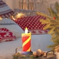 thumbnail image 7 of Taotanxi Flameless LED Candy Striped Holiday Taper Chamberstick Candles, Set of 1, 6 Inch, 7 of 7