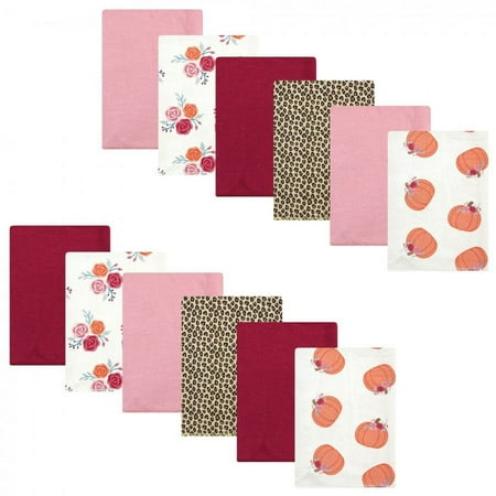 UPC: 0660168146790 | Hudson Baby Infant Girl Cotton Flannel Burp Cloths Bundle Cutest Pumpkin One Size