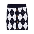 thumbnail image 2 of Mialoley Women's Skirt, Argyle Pattern High Waist Wrapped Hip Button Mini Skirt, 2 of 4
