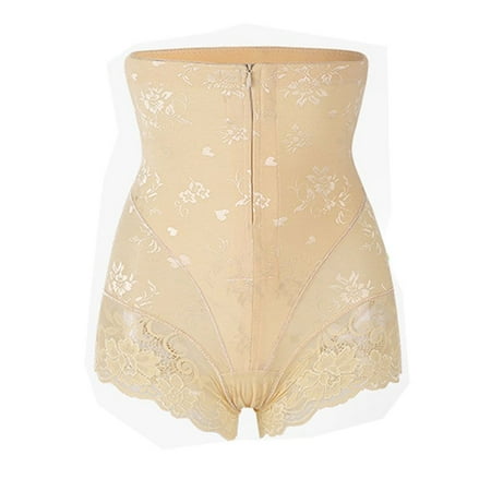 

Hot Shapewear Double Control Panties with Zipper Sexy Body Shaper Lace Shapers Shaper Panties NUDE XXXL