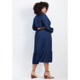 thumbnail image 2 of Avenue Women's Plus Size Averie Textured Shirtdress With Pu Belt, 2 of 2
