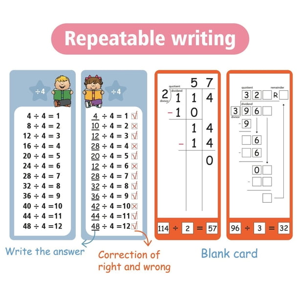 Cartes d'apprentissage de la Table de Multiplication, 15PCS Table Multiplication Plastifiée, Cartes Pédagogiques mémoriser et s'exercer aux multiplications à la Maison ou à l'école