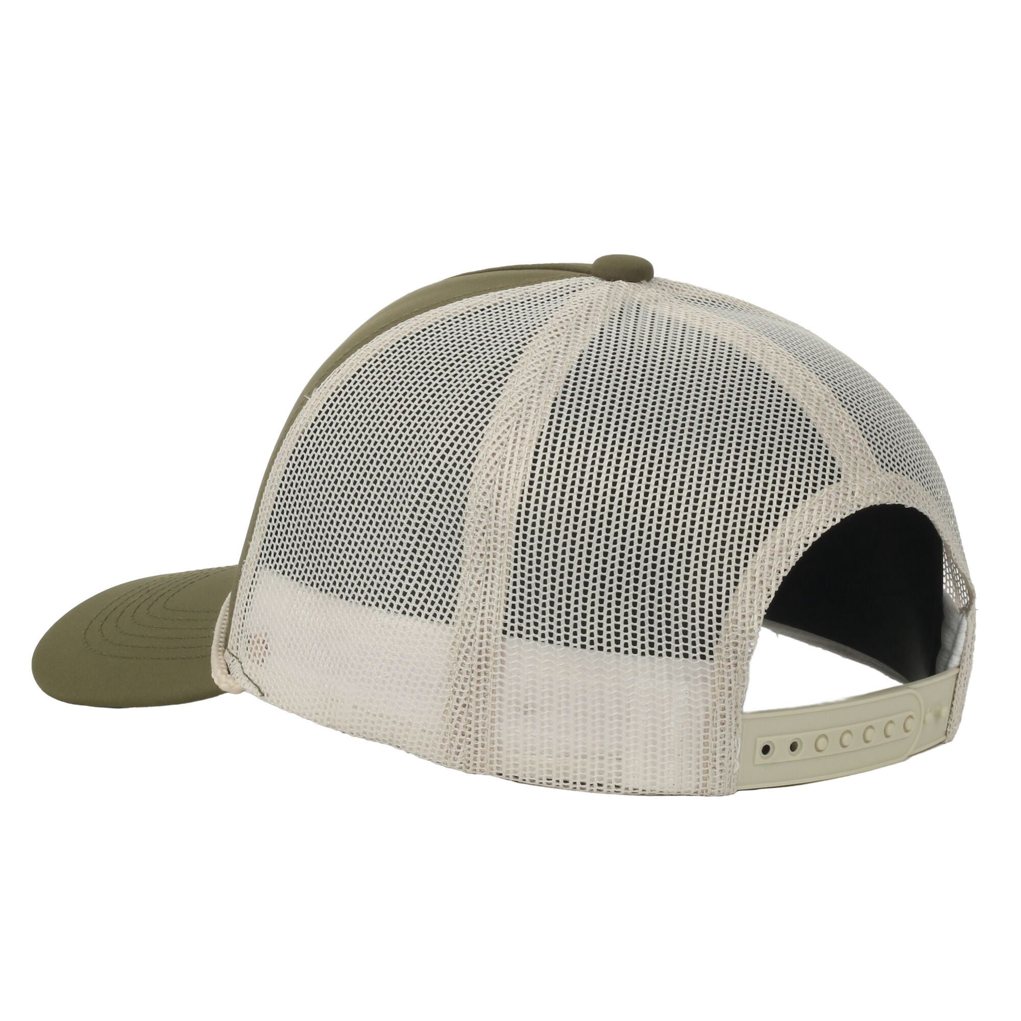 Olive/Putty Bass 5-Panel Fishing Cap – Structured, Embroidered, Snapback, One Size