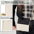 thumbnail image 6 of Allytechgroup Wallet Phone Case for Google Pixel 6 Pro, PU Leather Cards Slots RFID Blocking Flip Cover Metal Strap Hand Wrist Shockproof Stylish Case for Women Girls, White, 6 of 8