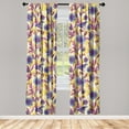 thumbnail image 3 of Ambesonne Floral Curtains, Chrysanthemum Nature Retro, Pair of 28"x63", Pastel Yellow and Fuchsia, 3 of 5