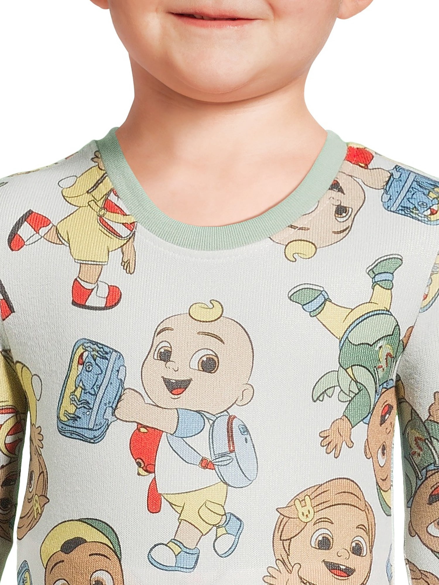 CoComelon Toddler Boys Snug Fit Hacci Long Sleeve Pajama Set, 2-Piece, Sizes 12M-5T