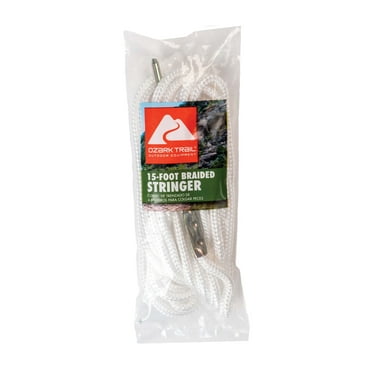 Ozark Trail 15-foot Braided Fishing Stringer with Metal Tip - White