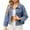 Blue-A, variant on Wdfiry Women's Denim Jackets Fashion Casual Long Sleeve Solid Color Coat Button Down with Pocket Slim Fit Jean Cardigan Autumn Winter