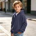 thumbnail image 4 of Boys Hoodies Casual Quarter Zip Waffle Sweatshirts Long Sleeve Hooded Pullover Tops Kids Teen Boy Fashion Shirts Fall Winter Hoodie Back to School Clothes 3-14 Years, 4 of 10