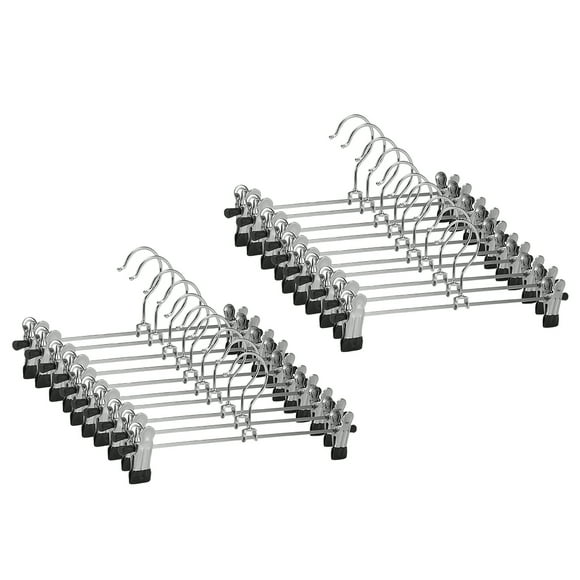 SUNSBELL 20pcs Stainless Steel Household Hanger Multi-Purpose Durable Cloth Hook Clip Hanger Compact Size Hanger Clip Set 360 Degree Rotatable Coat Hanger Space Saving Clip Hanger Accessory