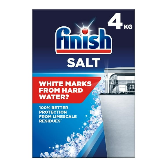 Finish Dishwasher Salt 8.8 Lb. - 4Kg Improves performance Softens water Limescale protection Fights water spots 99% purity