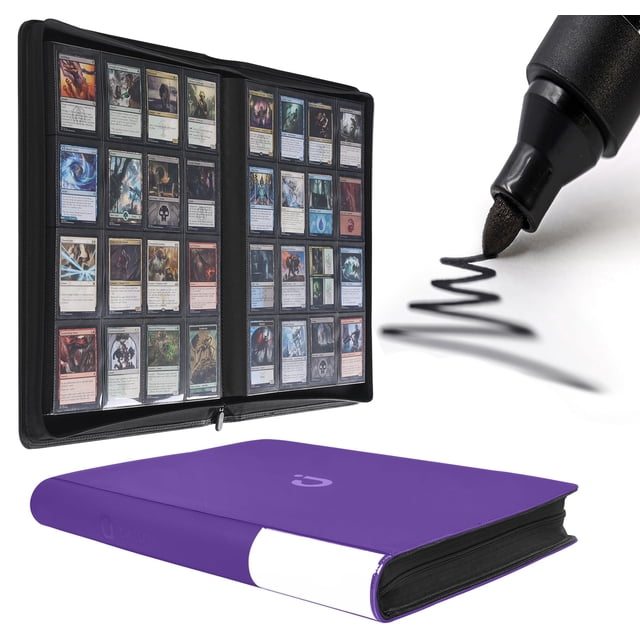 Carpeta D DACCKIT modelo A, color morado, 16 compartimentos, 1024 tarjetas