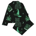 thumbnail image 4 of CUZIBR Girls Halloween Pajamas Sets Skull Bat Ghost Spider Web Moon Star Print Comfort Cozy Lapel Button Long Sleeve Top Long Pants Two Piece Soft Loungewear Relaxed Nightwear ,Black-5,7-8 Years, 4 of 4