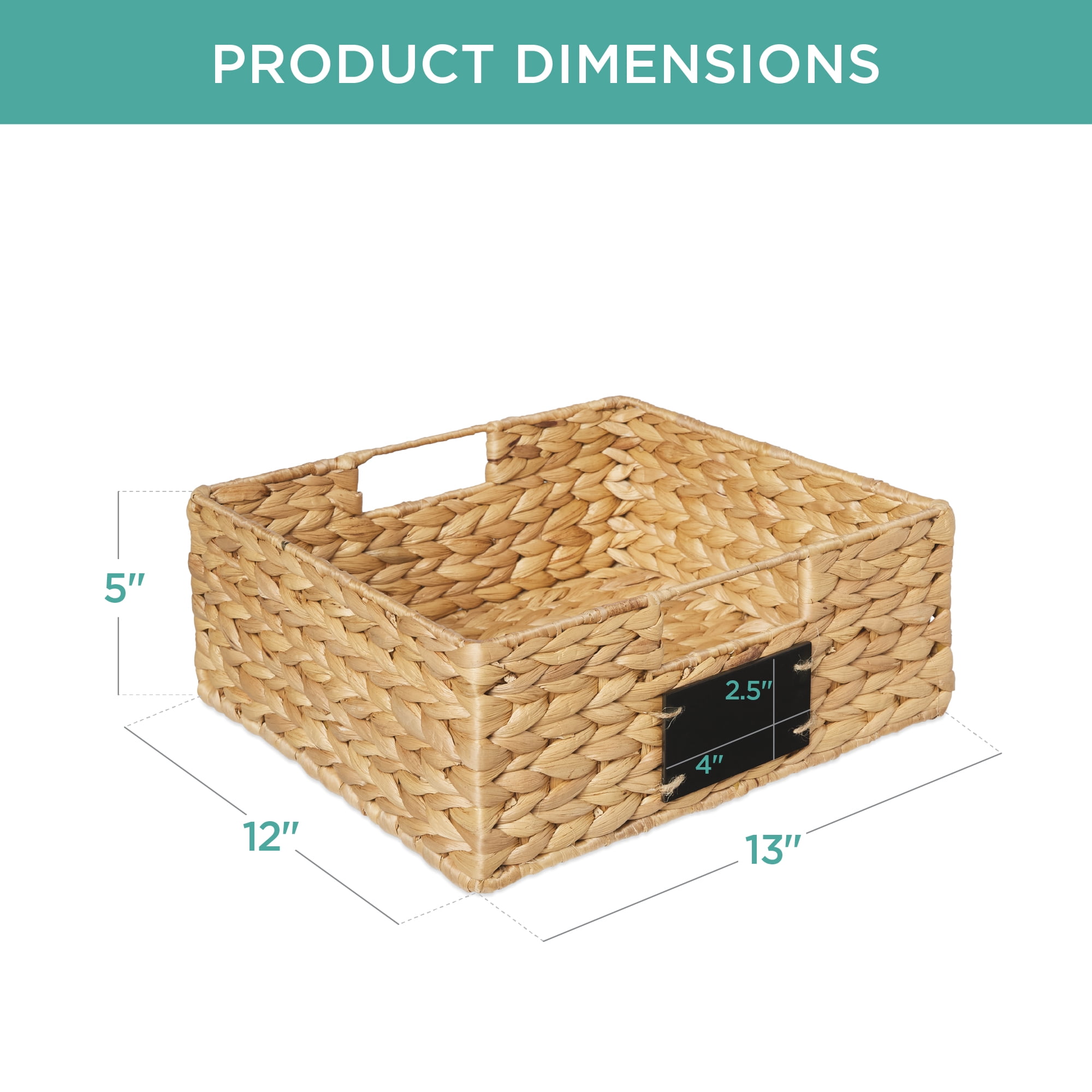 Best Choice Products Set of 4 13in Woven Water Hyacinth Pantry Baskets w/ Chalkboard Label, Chalk Marker - Natural